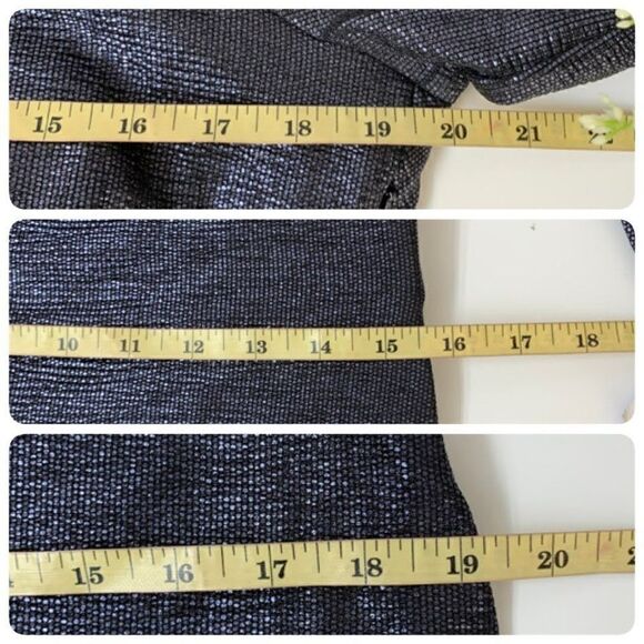 NIGHTWAY Womens Cocktail Dress Size 14 Navy Long Sleeve Jewel Neck Drape Back - Picture 11 of 11